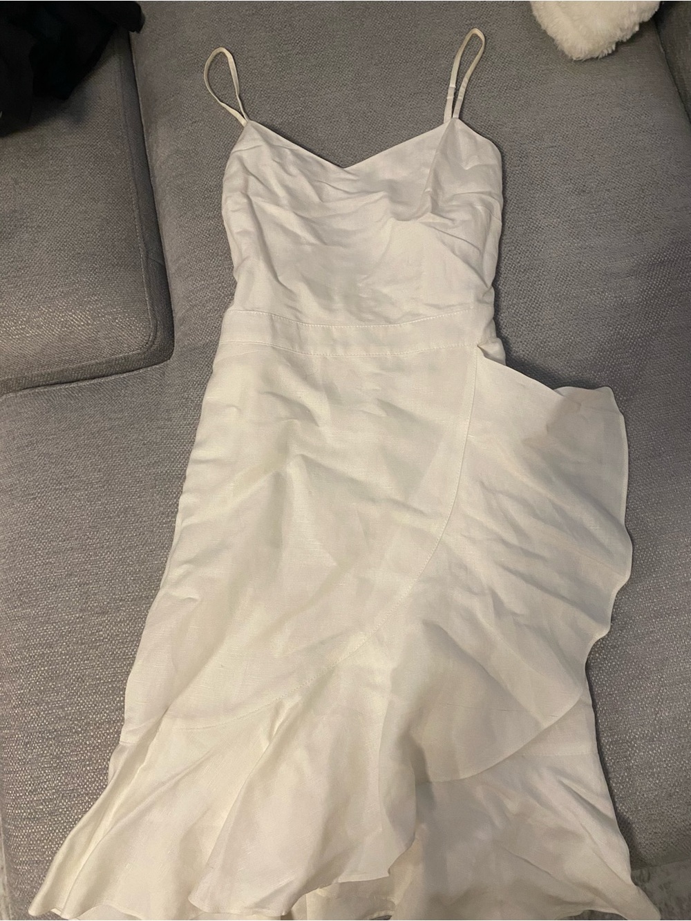 Banana Republic White Strapless Ruffled Slip Dress